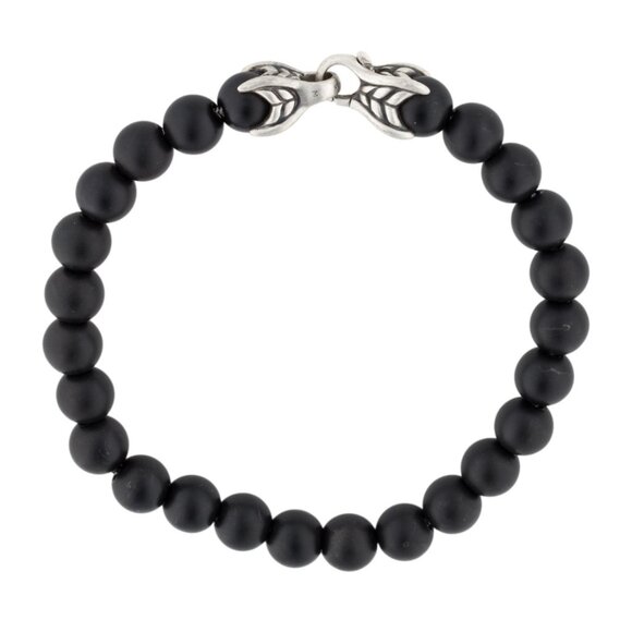 DAVID YURMAN ONYX STERLING SILVER 925 SPIRITUAL BEAD BRACELET - Picture 6 of 8